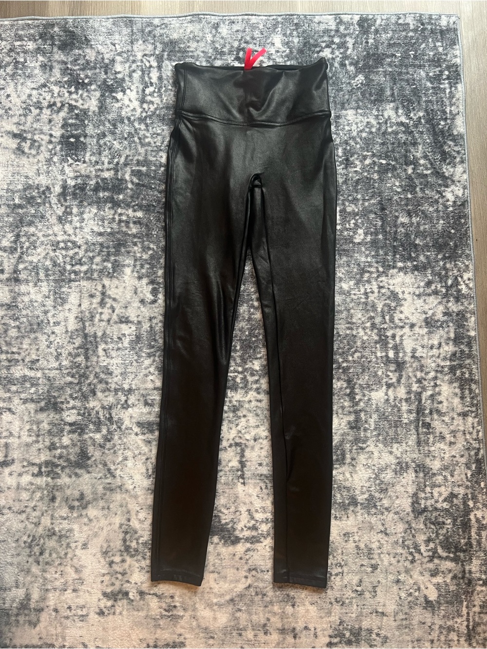 Spanx Leggings Black Faux Leather Size Small